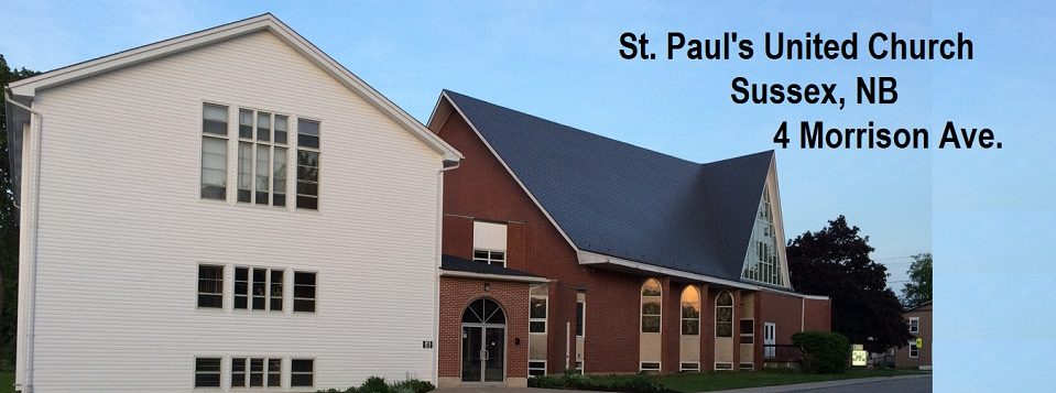 Exterior shot of St Paul's United Church on $ Morrison Ave, Sussex NB